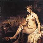 Rembrandt Canvas Paintings - Bathsheba at Her Bath